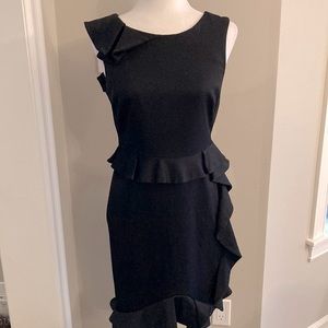 Marchesa Notte LBD with ruffle detail sz 6